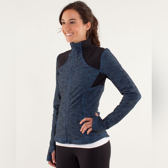 Lululemon Forme Define Jacket Reversible Denim Limitless Blue/Black—Size 8 - Picture 1 of 8